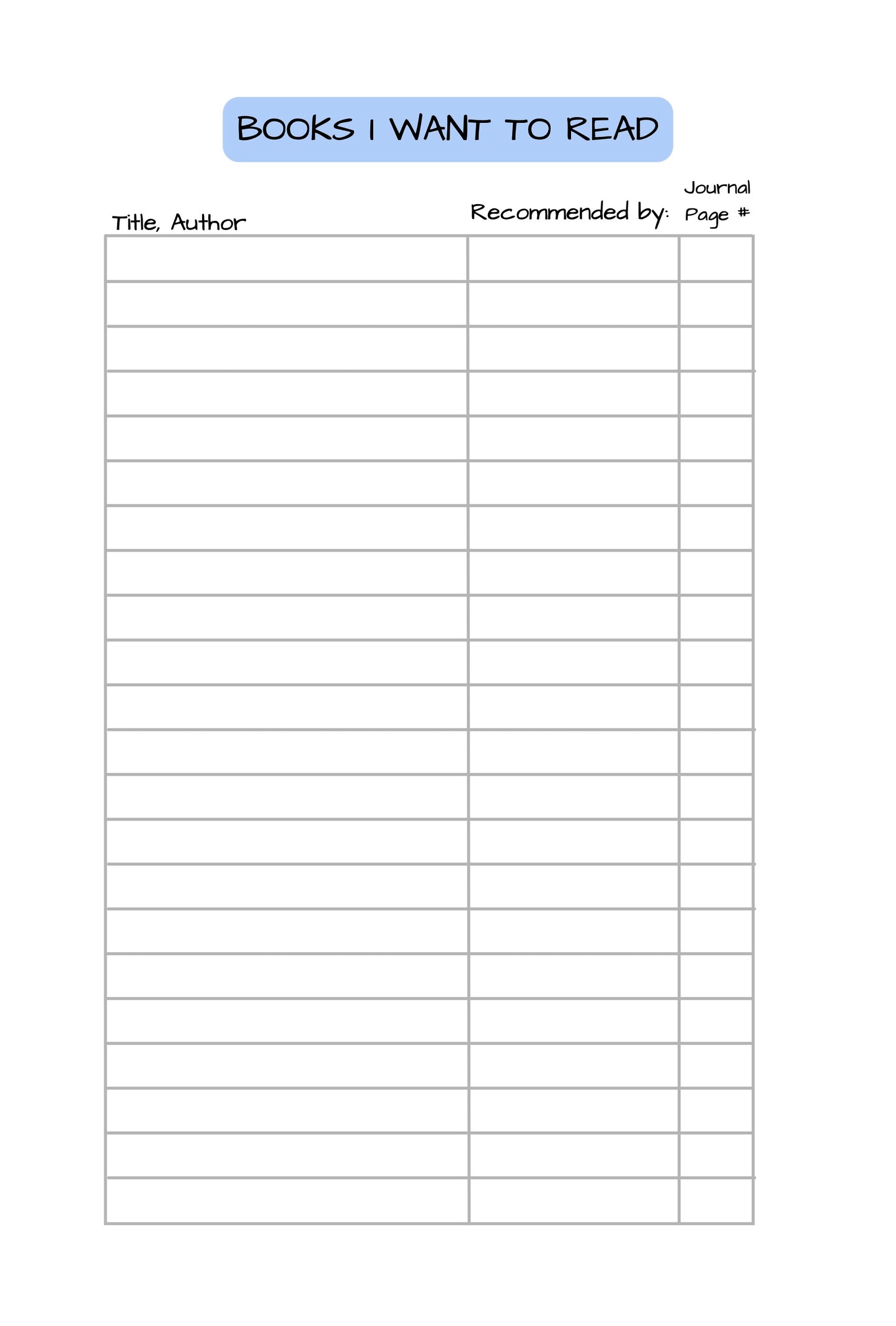 My Year In Books Reader Journal