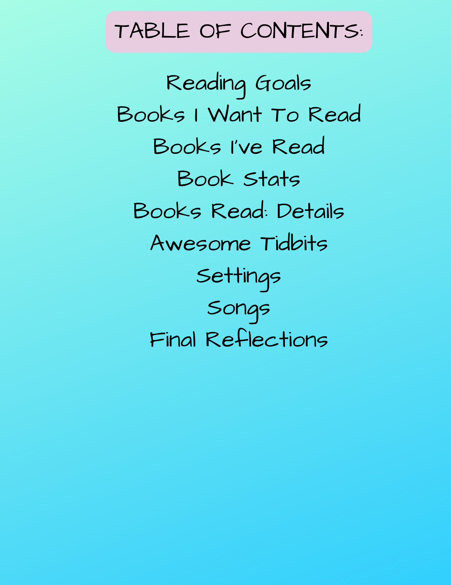 My Year In Books Reader Journal